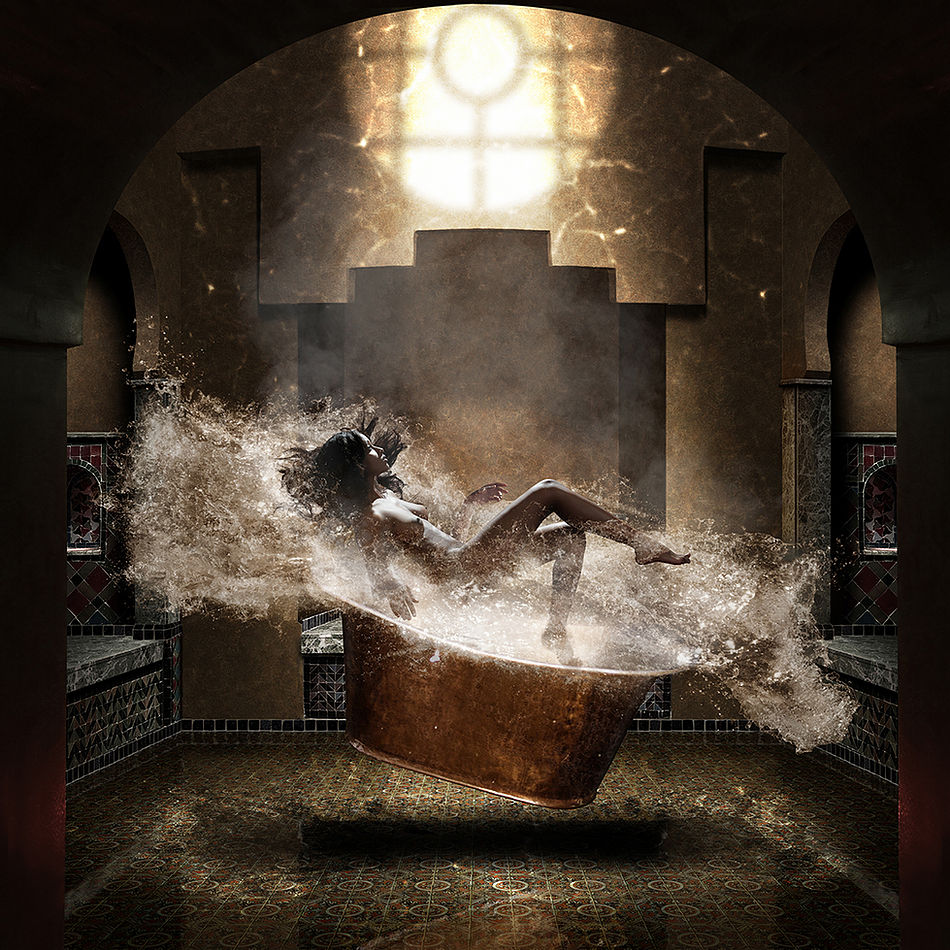 Nicolas BOUTRUCHE , Gynécée de la série Apesanteur, Photographie Tirage Dibond Ou Plexiglass Et Caisson Lumineux, 110 X 110 Cm