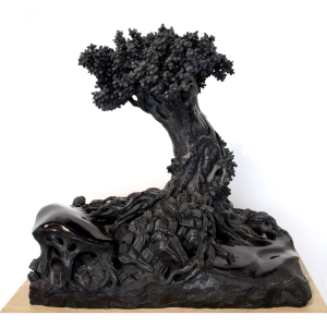 Herrel - Co Existence II - Marbre Noir De Golzinne (Belgique) - 46 X 44 X 32 Cm - Pièce Unique