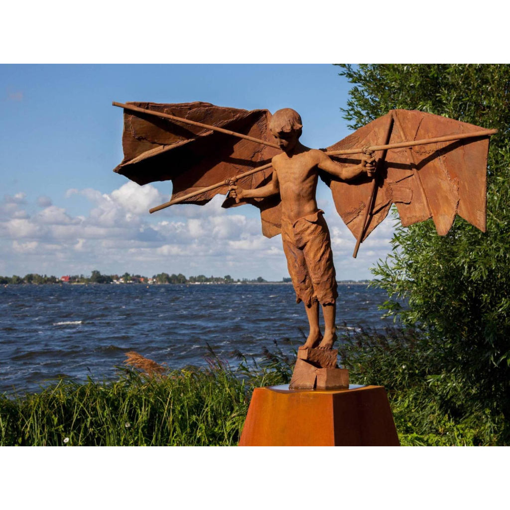 Coderch & Malavia,Learning To Fly, Bronze Ou Resine Et Acier Corten, 185 x 285 x 90 Cm