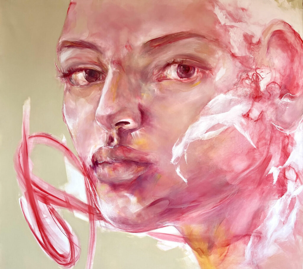 Sabine DANZE, Sans Titre, peinture à l'huile sur toile, 200 X 220 Cm