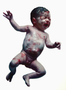 MORALES - Floating Babies - Huile Sur Toile - Diptyque 195 X 130 Cm Chacune 195 X 260 cm Total