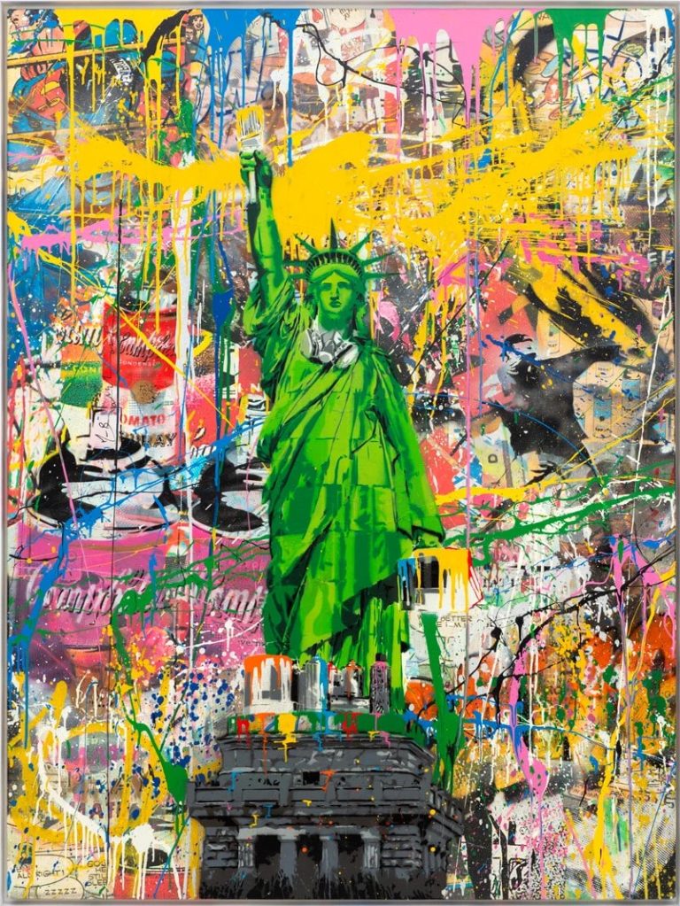 Liberty, 2017 Stencil And Mixed Media On Canvas 162.6 X 121.9 Cm Copie