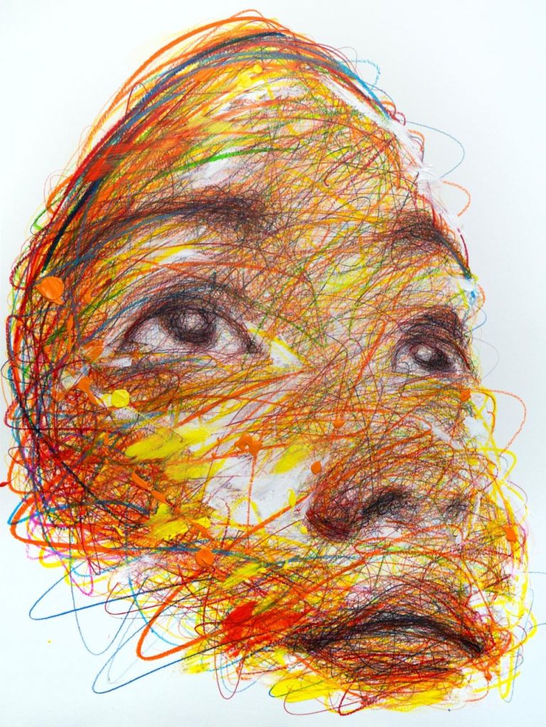 Hom NGUYEN Ma Mère Et Moi 80 X 60cm (dessin) (2)