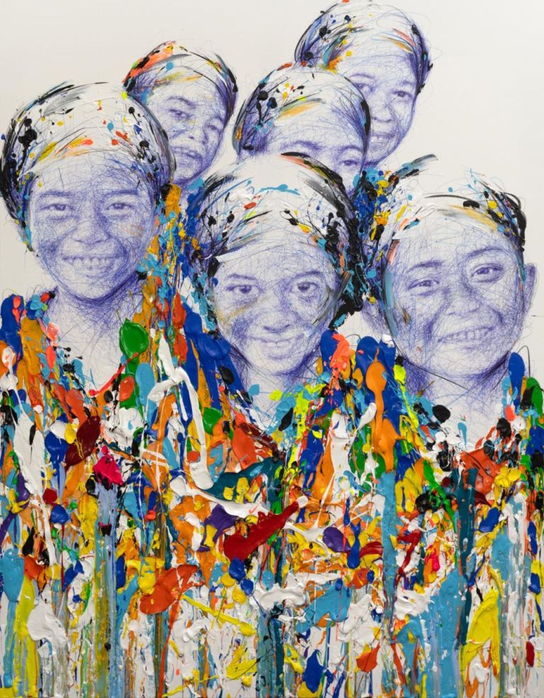 Hom NGUYEN Mon Enfance 180 X 140 Cm